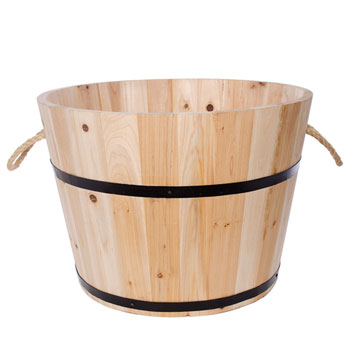 barrel for holding Christmas tree